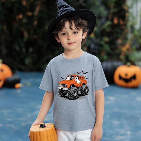 Toddler Halloween Shirt Baby Kid Cute Boo Pumpkin Tees Boys Girls Halloween Tops Clothes 2-7 Years in Saudi Arabia
