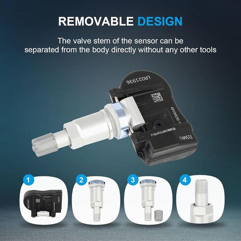 FINDAUTO Tire Sensor,315MHz Tire Pressure Monitoring System TPMS Sensor Replacement for Fiat for Mazda Replaces 5127335AF BHA4-37-140 C2C25519 XR855950 LR032833 BBM2-37-140B 4Pack in Saudi Arabia