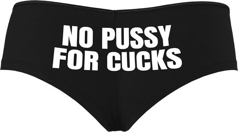 Knaughty Knickers No Pussy for Cucks مشتركة زوجة ساخنة Hotwife Hotwife Vixen Black Boyshort سراويل مع تصميم الكبار in Kuwait