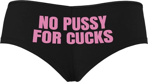 Knaughty Knickers No Pussy for Cucks مشتركة زوجة ساخنة Hotwife Hotwife Vixen Black Boyshort سراويل مع تصميم الكبار in Kuwait
