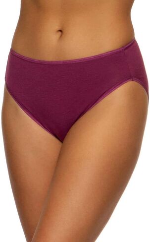 Felina Lingerie Womens 8 Pack Cotton Stretch Hi-Cut Full Coverage Panty in Saudi Arabia