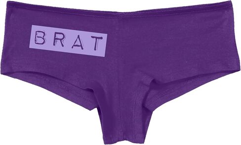 Knaughty Knickers Brat Label Look Logo For Daddys Spoiled Babygirl Purple Boyshort Panties Adult Flirty Fun in Saudi Arabia