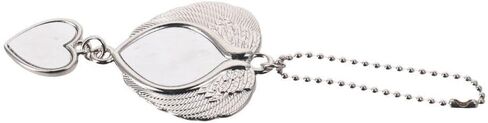 2pcs Custom Photo Rearview Mirror Car Hanging Charm Double Love Heart Pendant Blank Picture Car Hanging Ornament Car DIY Hanging Decor Charm for Rear View Mirror Accessories in Saudi Arabia