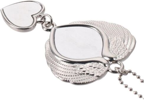 2pcs Custom Photo Rearview Mirror Car Hanging Charm Double Love Heart Pendant Blank Picture Car Hanging Ornament Car DIY Hanging Decor Charm for Rear View Mirror Accessories in Saudi Arabia