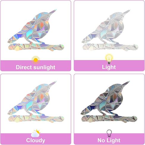 48 PCS Window Comings for Bird Strikes ، شارات نافذة مضادة للتصادم لا غراء يتطلب ملصقات نوافذ الباب الزجاجية الشفافة الملونة للوقاية من Windows Windows Strike Strike in Saudi Arabia