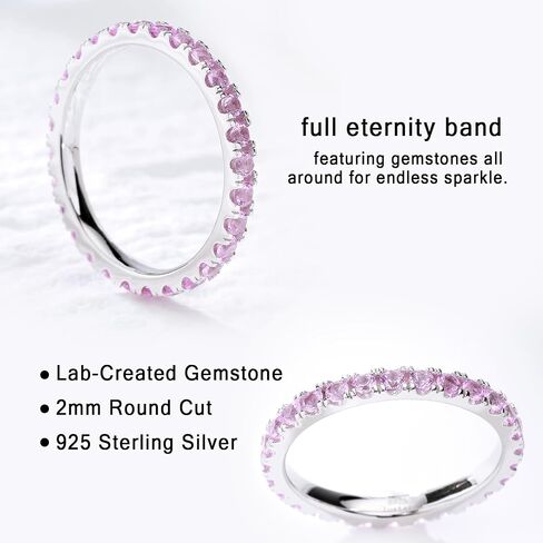 925 sterling Silver 2mm Ring Ring for Women ، Moissanite & Moateged-Mostireds ، Stylty Beatherity Style ، الأصفر/الأزرق/الأخضر/الأرجواني in Kuwait