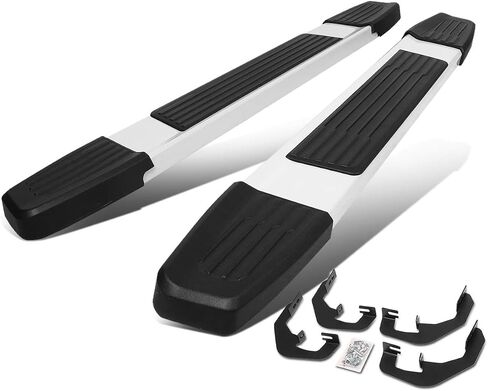 Auto Dynasty 6.25 Inches Side Step Bar Running Boards Compatible with Silverado Sierra 1500 2500HD 3500HD Regular Cab 07-19, Extruded Aluminum, Silver Painted Finish in Saudi Arabia
