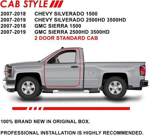 Auto Dynasty 6.25 Inches Side Step Bar Running Boards Compatible with Silverado Sierra 1500 2500HD 3500HD Regular Cab 07-19, Extruded Aluminum, Silver Painted Finish in Saudi Arabia