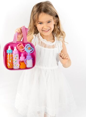 fash n kolor My Sweet Baby Disappearing Doll Feeding Set - Doll Feeding Set | Set Includes 2 Bottles, 4 Pcs Doll Diapers Doll Underwear and 2 Pcs Doll Bibs and 2 Pacifier (13 pc Set) in Kuwait