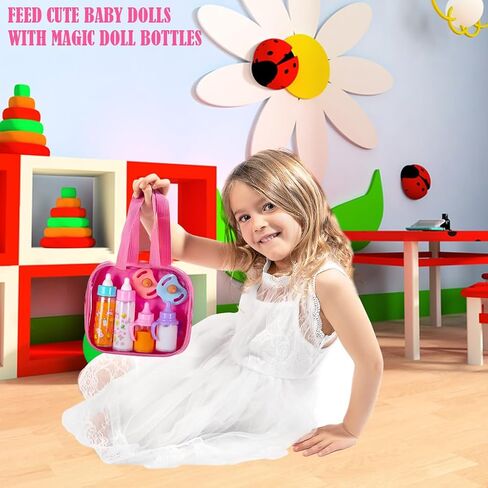 fash n kolor My Sweet Baby Disappearing Doll Feeding Set - Doll Feeding Set | Set Includes 2 Bottles, 4 Pcs Doll Diapers Doll Underwear and 2 Pcs Doll Bibs and 2 Pacifier (13 pc Set) in Kuwait