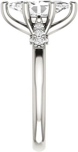 2 CT Marquise Cut Colorless Moissanite Engagement Ring, Solitaire with Accent Wedding Ring, Solid 14k White Gold Moissanite Ring, Anniversary Promise Ring Gifts for Her in Saudi Arabia