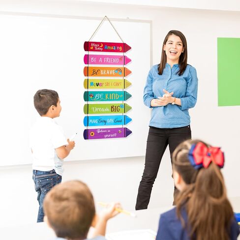 Yousoontic Crayon Classroom Motivational Wall Art Decor Inspirational Wooden Colorful Decorations Positive Quotes Hanging for Home Living Room Bedroom Classroom Wall in Saudi Arabia