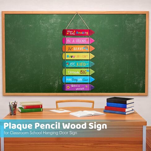 Yousoontic Crayon Classroom Motivational Wall Art Decor Inspirational Wooden Colorful Decorations Positive Quotes Hanging for Home Living Room Bedroom Classroom Wall in Saudi Arabia