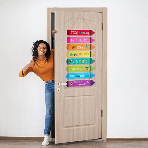 Yousoontic Crayon Classroom Motivational Wall Art Decor Inspirational Wooden Colorful Decorations Positive Quotes Hanging for Home Living Room Bedroom Classroom Wall in Saudi Arabia