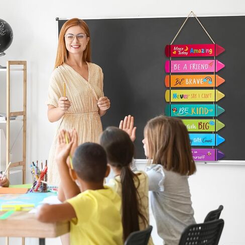 Yousoontic Crayon Classroom Motivational Wall Art Decor Inspirational Wooden Colorful Decorations Positive Quotes Hanging for Home Living Room Bedroom Classroom Wall in Saudi Arabia