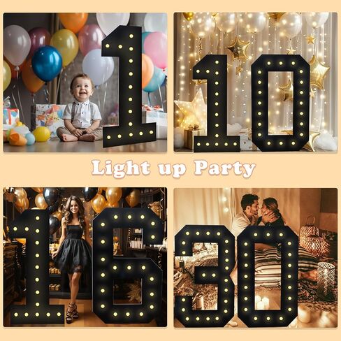 4FT Marquee Light Up Numbers, Black Giant Marquee Number Big Mosaic Number for 40th Birthday Party Decorations Backdrop 40 Anniversary Decor, Pre-Cut Frame Large Number 40 in Saudi Arabia