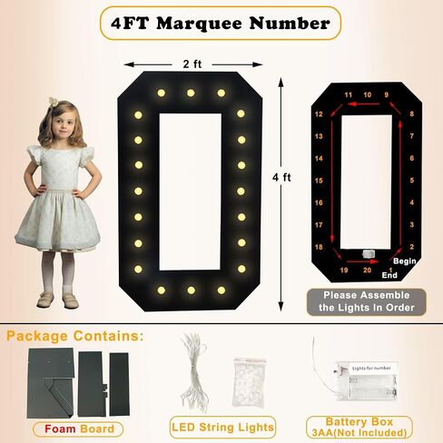 4FT Marquee Light Up Numbers, Black Giant Marquee Number Big Mosaic Number for 40th Birthday Party Decorations Backdrop 40 Anniversary Decor, Pre-Cut Frame Large Number 40 in Saudi Arabia