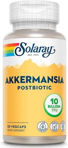 SOLARAY Akkermansia Postbiotic, Akk11, 10 Billion TFU, Beneficial Strain for Gut Health Support, Vegan, Gluten-Free, 60-Day Guarantee, 30 Servings, 30 VegCaps in Saudi Arabia