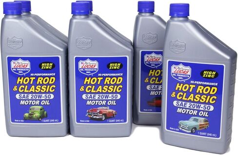 Lucas Oil 10689 Hot Rod and Classic Car SAE 20W-50 Motor Oil - 1 Quart (Pack of 6) in Saudi Arabia