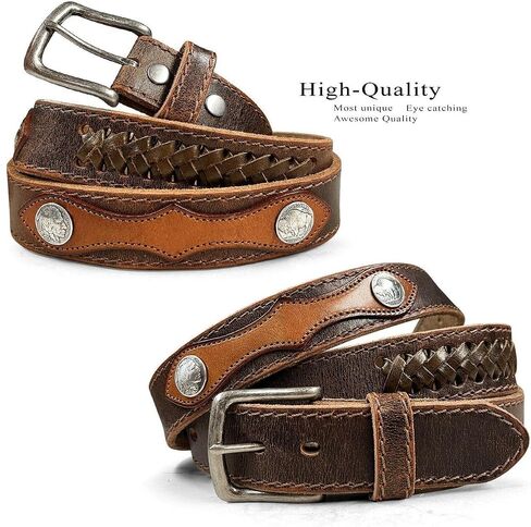 Western cowboy Full Grain Leather Belt 1-1/2"(38mm) Wide- Multiple choices in Saudi Arabia