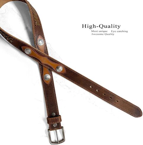 Western cowboy Full Grain Leather Belt 1-1/2"(38mm) Wide- Multiple choices in Saudi Arabia