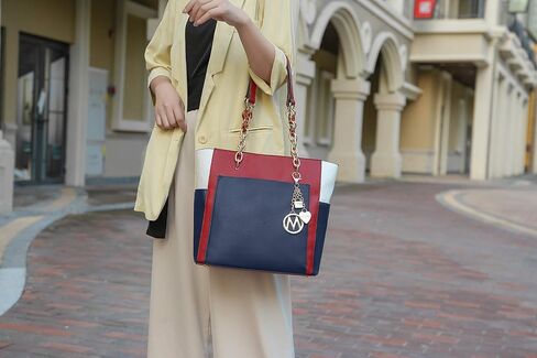 MKF 2-PC Set, Tote Bag for Women & Pouch Purse: PU Leather Handbag Pocketbook, Top-Handle Shoulder Strap in Saudi Arabia