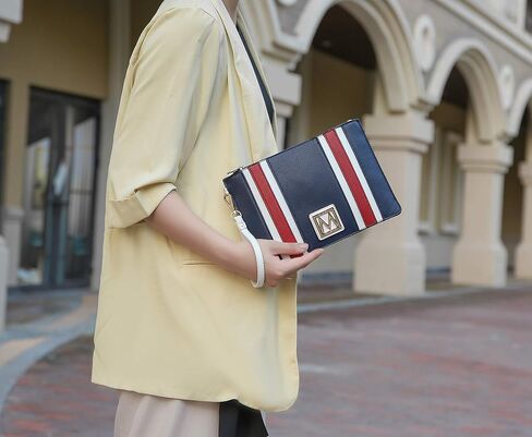 MKF 2-PC Set, Tote Bag for Women & Pouch Purse: PU Leather Handbag Pocketbook, Top-Handle Shoulder Strap in Saudi Arabia