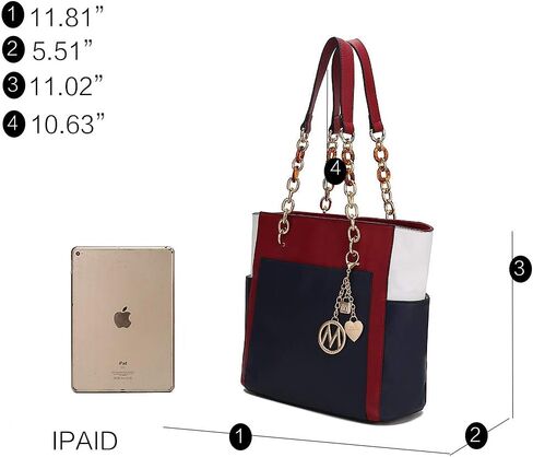 MKF 2-PC Set, Tote Bag for Women & Pouch Purse: PU Leather Handbag Pocketbook, Top-Handle Shoulder Strap in Saudi Arabia