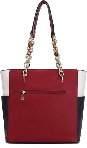 MKF 2-PC Set, Tote Bag for Women & Pouch Purse: PU Leather Handbag Pocketbook, Top-Handle Shoulder Strap in Saudi Arabia