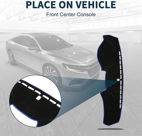 غطاء DASH لـ Honda Insight Non-Slip | Center Console Dashboard Cover Mat Black Blue 1 PCS in Saudi Arabia