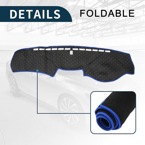 غطاء DASH لـ Honda Insight Non-Slip | Center Console Dashboard Cover Mat Black Blue 1 PCS in Saudi Arabia