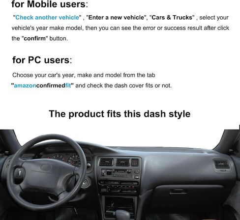 Dash Cover Mat Custom Fit for Toyota Corolla Dashboard Pad Cap Carpet Protector K264 (Black) in Saudi Arabia