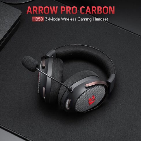 سماعة ألعاب لاسلكية Redragon H858 بثلاثة أوضاع، صوت محيطي 7.1، مشغلات 53 مم، وسادات أذن من إسفنج الذاكرة، ميكروفون قابل للفصل لإلغاء الضوضاء، سماعات فوق الأذن تعمل للجوال، الكمبيوتر الشخصي/PS5/XBOX/NS in Saudi Arabia