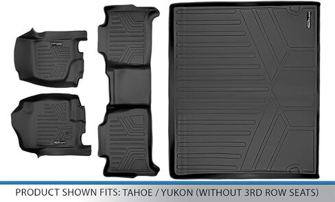 SMARTLINER Custom Fit Floor Mats 2 Rows and Cargo Liner Set for 2007-2010 Chevrolet Tahoe in Saudi Arabia