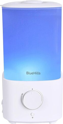 Bluehills Premium 2300 ml XL كبير الناشر للزيت العطري مجموعة كبيرة من المرطب لغرفة كبيرة منزل تغطية ضخمة 2 لتر الناشر الضخم مع ديكور LED أضواء مربعة مربعة الخشب الداكن - L003 in Kuwait