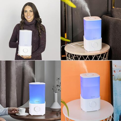 Bluehills Premium 2300 ml XL كبير الناشر للزيت العطري مجموعة كبيرة من المرطب لغرفة كبيرة منزل تغطية ضخمة 2 لتر الناشر الضخم مع ديكور LED أضواء مربعة مربعة الخشب الداكن - L003 in Kuwait