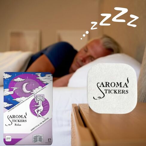 Aroma choysers® Original Relend Edition - 100 ٪ ملصقات القناع الطبيعية للزيت العطري لقناع الوجه والوسادة (12 ملصق/كمبيوتر) - رائحة/استرخاء (حزمة من 1) in Kuwait