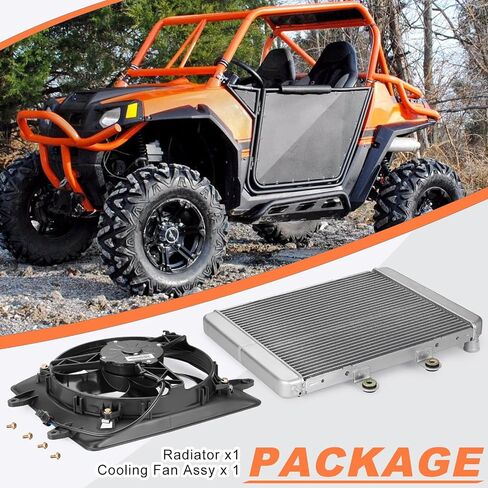 Cooling Fan Assy & Radiator for Polaris RZR 570 800 2008-2022 Sportsman ACE 325 570 900 2014-2016 1240444 2410413 in Saudi Arabia