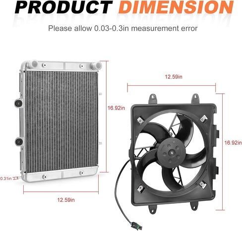 Cooling Fan Assy & Radiator for Polaris RZR 570 800 2008-2022 Sportsman ACE 325 570 900 2014-2016 1240444 2410413 in Saudi Arabia