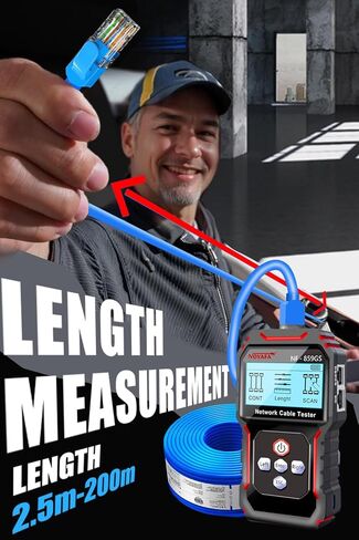 اختبار كابلات الشبكة NF-488 فحص استمرارية RJ45 CAT5 CAT6 LAN Ethernet Cables POE Ethernet Power Test DC Power & Switch Loop-Back Test POE Detector Network Tool in Kuwait