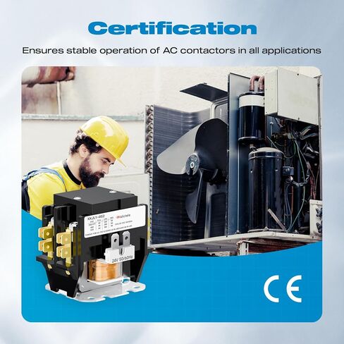 AC Contactor, Malictele 2 Pole 40 Amp 24V Coil Air Conditioner Contactor HVAC Contactor for AC Unit Outdoor Compatible Condenser Compressors Refrigeration Systems Motors etc in Saudi Arabia