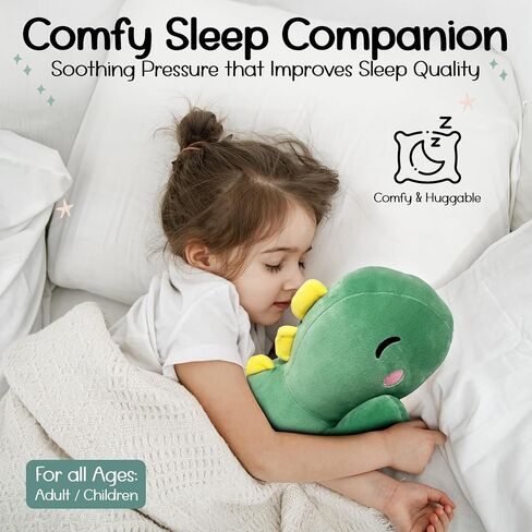 Large Weighted Stuffed Animal 3 lbs, Cute Dinosaur Plush, Dinosaur Stuffed Animal, Weighted Plush Toy Pillow Birthday Gifts for Kids, Women, Girls, Boys, Kawaii, Dax The Dino, Green (22in) in Saudi Arabia