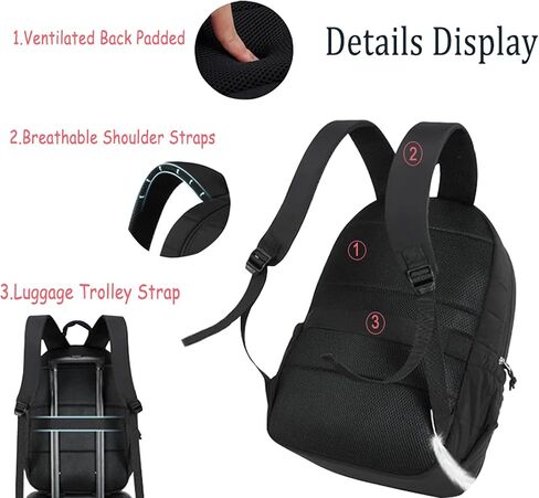 15.6 Inch Laptop Backpack Travel Quilted Casual Daypack for Women Water-Resistant Large Capacity Bag Pink in Saudi Arabia