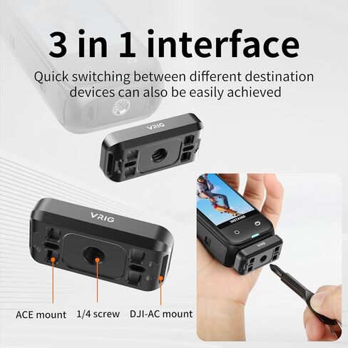 VRIG Quick Release Mount for Insta360 X4 Magnetic Mount Accessory 3-in-1 Multi x 4 Special Quick Release Adapter Device Compatible Quick Release 1/4 Tripod Fixed Sports Camera Selfie Stick in Saudi Arabia