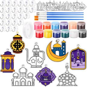 Cholemy 24 Sets Planet Sun Catcher Kit Include Suncatcher Craft with Paints Suction Cups Fishing Thread, Planet DIY Window Art Kit Paintable Suncatchers Decorations for Gifts in Kuwait