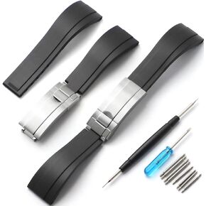 20mm 21mm 22mm Rubber Watch Band For Rolex Daytona,Submariner,Yacht-Master,GMT-Master,Sea Dweller,Air-King,Datejust ,Day-Date,Explorer,Omega IWC TUDOR Longines /Seiko/CITIZEN Tear Resistant Waterproof Dustproof Sports, Diving in Saudi Arabia
