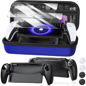 مجموعة ملحقات 8 في 1 متوافقة مع Playstation Portal، حقيبة حمل صلبة من مادة EVA لبوابة Ps، غطاء حماية ناعم من السيليكون، قطعتان من واقي الشاشة عالي الدقة مع 4 مقابض إبهام لحافظة Ps Portal in Kuwait