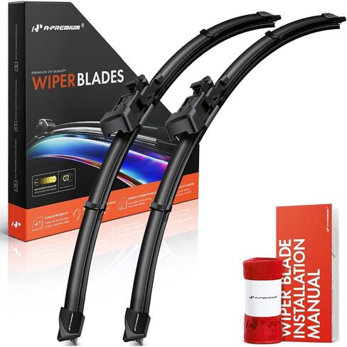 A -premium Pack of 2 شفرات ماسحة الزجاج الأمامي مع مؤشر وفضاءات التآكل - متوافقة مع BMW 320i ، 320i Xdrive ، 323i ، 325i ، 328d ، 328i ، 328i Gt Xdrive ، 330e ، 330i - 24 "، TL2 Connector in Saudi Arabia
