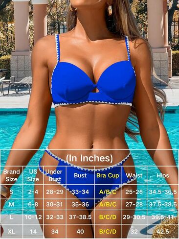 نساء مثير 2 قطعة مصبوب كوب بيكيني مجموعة ، underwire دفع البستات ، بلوك بلوك قذيفة مبيضة in Kuwait