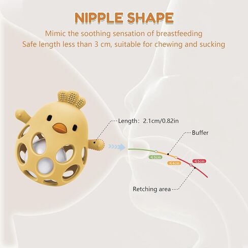 MCGMITT Baby Teething Toys for 3-6 Months, Easy Grasp Silicone Infant Rattle Teether Toy for 0-12 Months, BPA-Free Food Grade Baby Montessori Sensory Toys, Soft Infant Chew Toys for Teething Relief in Saudi Arabia